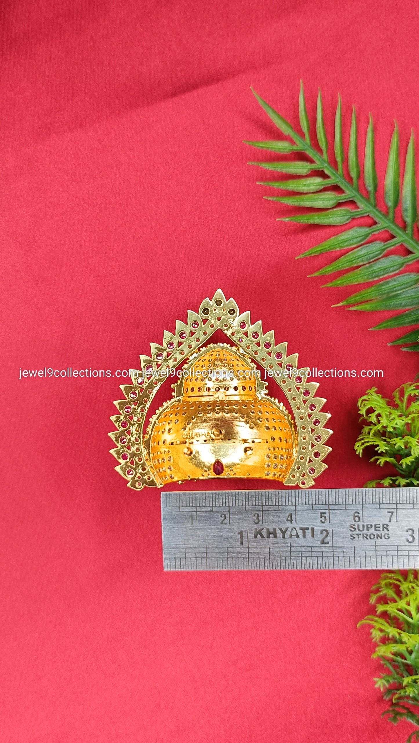 CZ Half Mukut for Krishna and Ganesha Height 6.5 cm - Wide 3.5 cm