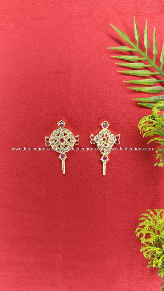 Venkateswara Swamy American diamond shanka Chakram Height 3.cm× Wide 3.cm
