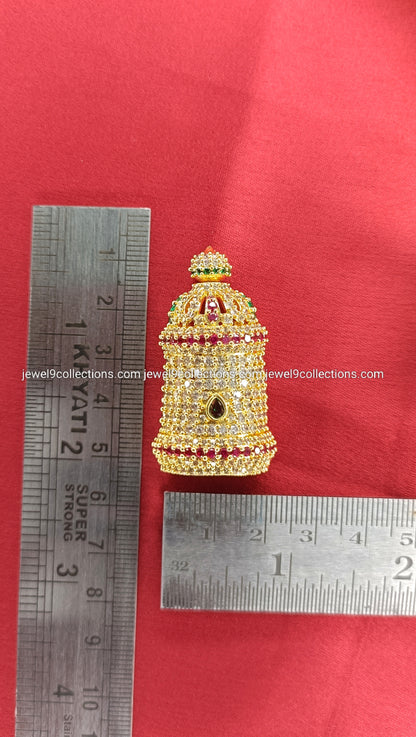 CZ stones Balaji Mukut Height 5.cm Wide 2.5 cm