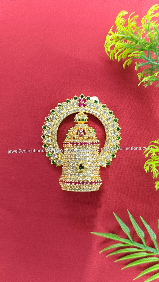 American diamonds Radha Krishna mukut Height 5.5 cm - Wide 2.cm