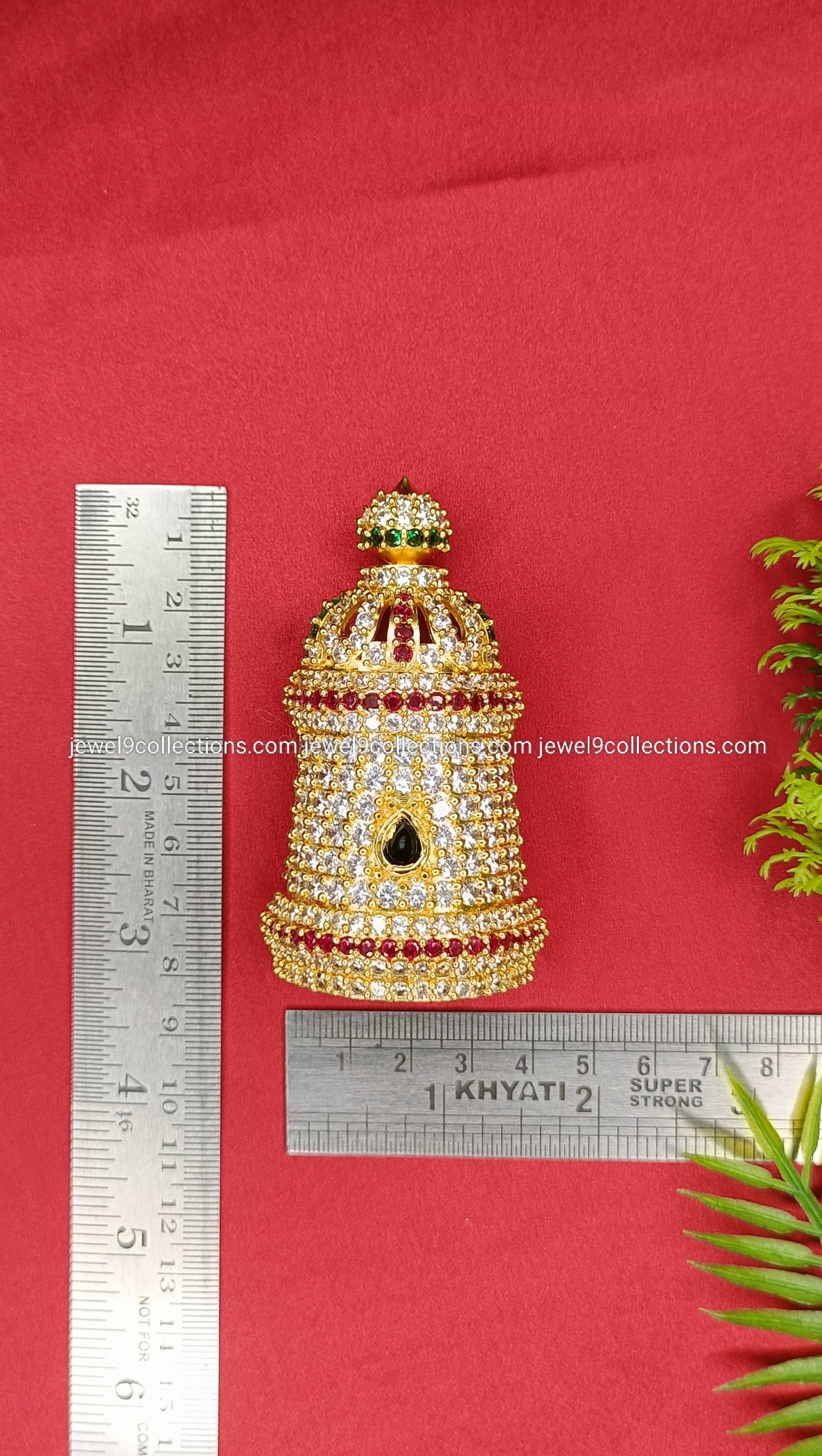AD stone Divine Mukut for Goddess Height 7.5 cm - wide 3.cm