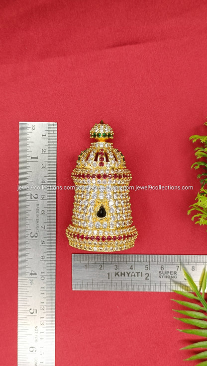 AD stone Divine Mukut for Goddess Height 7.5 cm - wide 3.cm