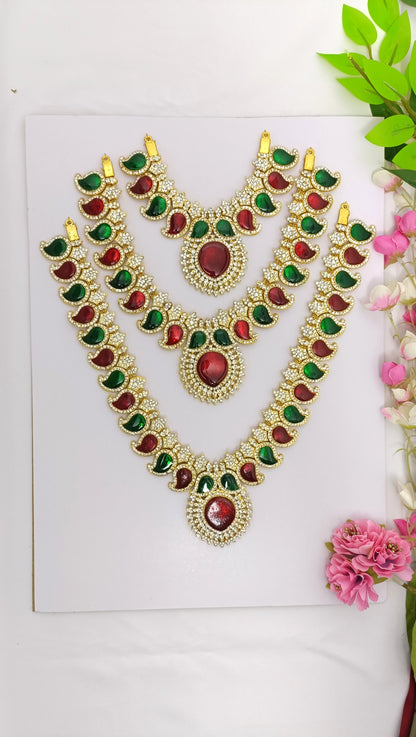 Varalakshmi Long Necklace 3 Step-Jewel9Collections