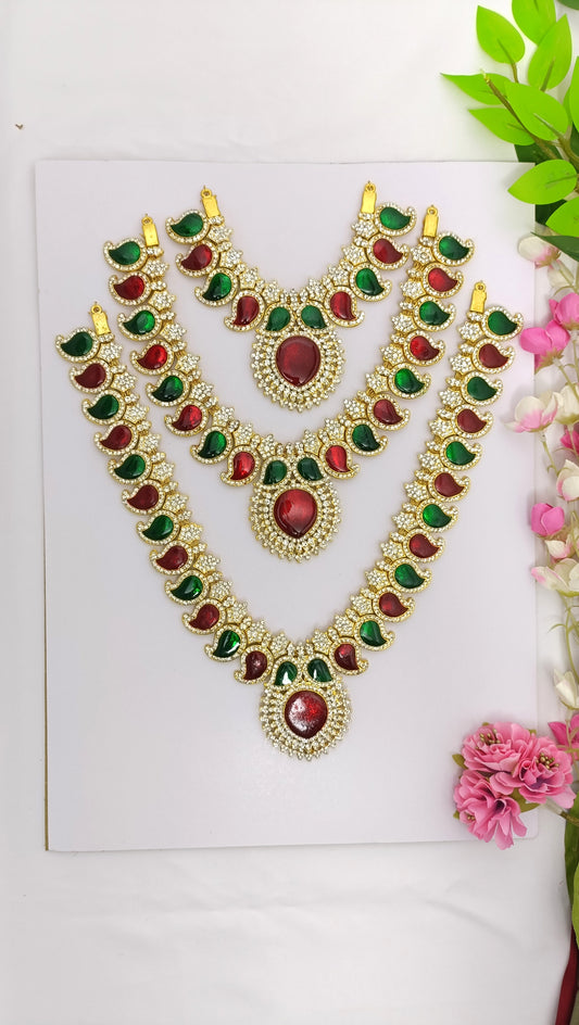 Varalakshmi Long Necklace 3 Step-Jewel9Collections