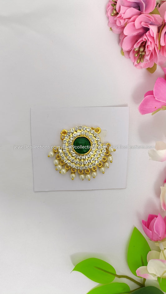 Temple Deity Jewellery pendent Green colour H-1.75 # W-2