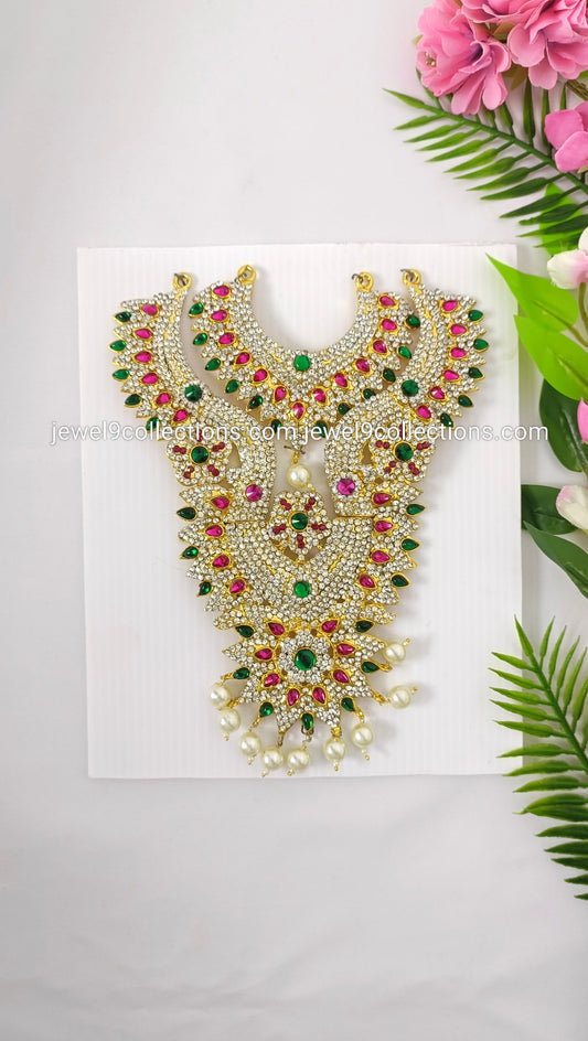 Goddess Lakshmi Divine Jewellery 7.5" inch Multi Colour Haraam