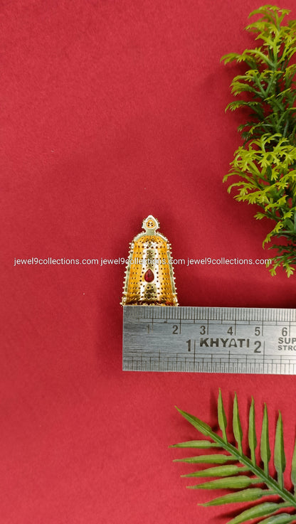 Small Idol Balaji mukut American diamonds Height 3.5 cm - Wide 1.75 cm