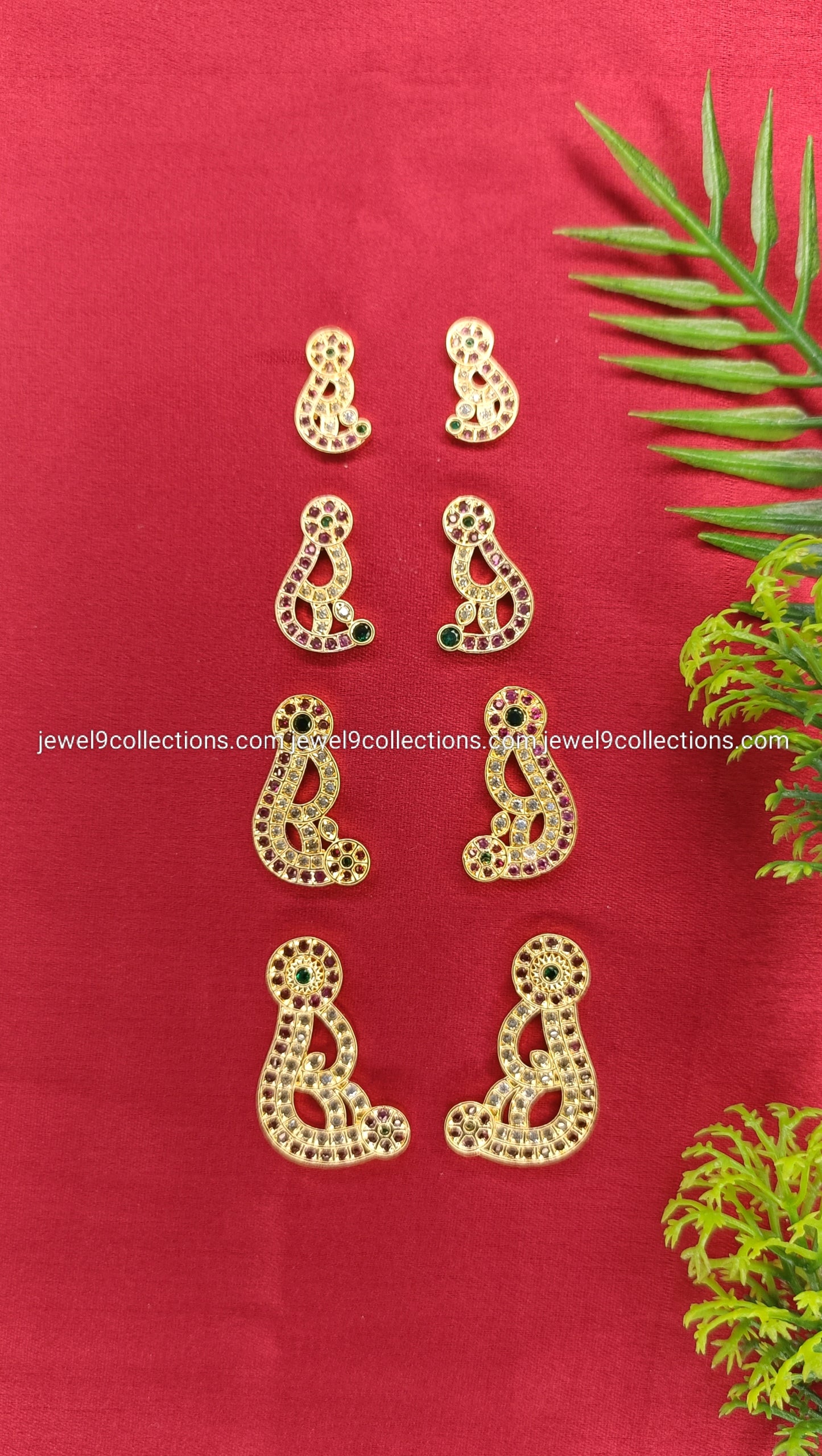 God and goddess Idol Karnapathakam CZ stones Height 3.cm