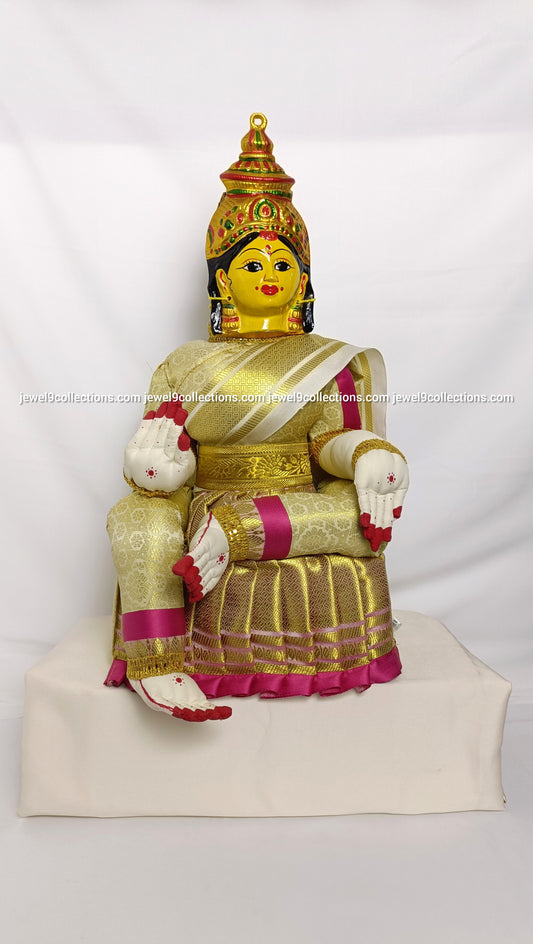 Divine Varalakshmi Idol 18"inches Cream Saree