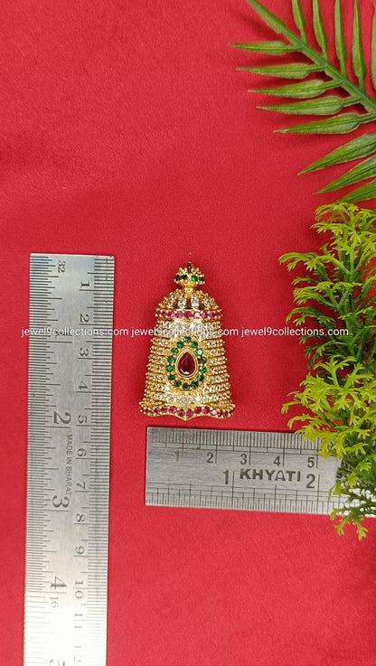 American diamond crown mukut for God and goddess Height: 4.5 cm
Width: 2.cm